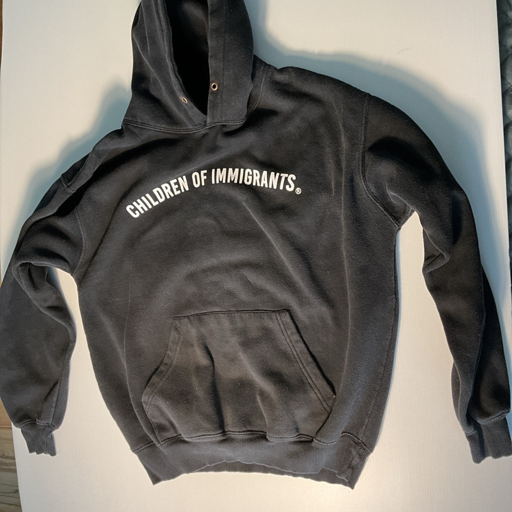 Children Of Immigrants Black Hoodie Sz  L Unisex